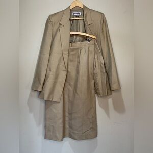Worthington Tan Blazer & Skirt Set sz 14